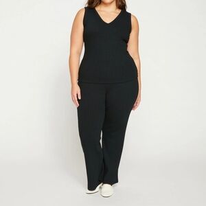 Universal Standard Aspen Rib Wide Leg Pants Large (22-24) NWT black